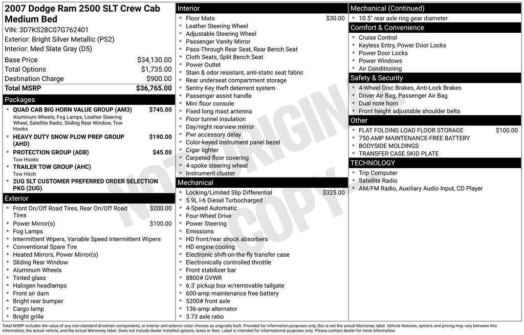 used 2007 Dodge Ram 2500 car, priced at $22,984