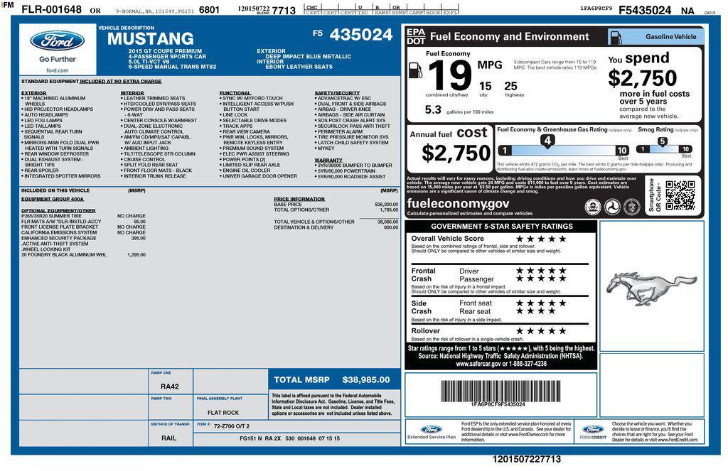 used 2015 Ford Mustang car, priced at $27,360