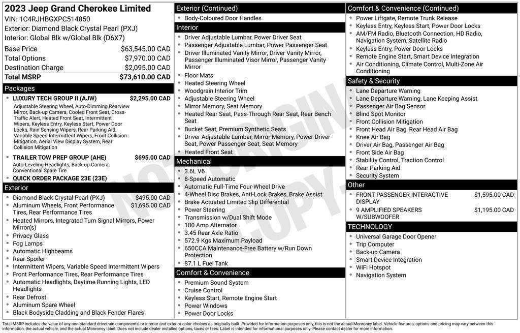 used 2023 Jeep Grand Cherokee car, priced at $23,589