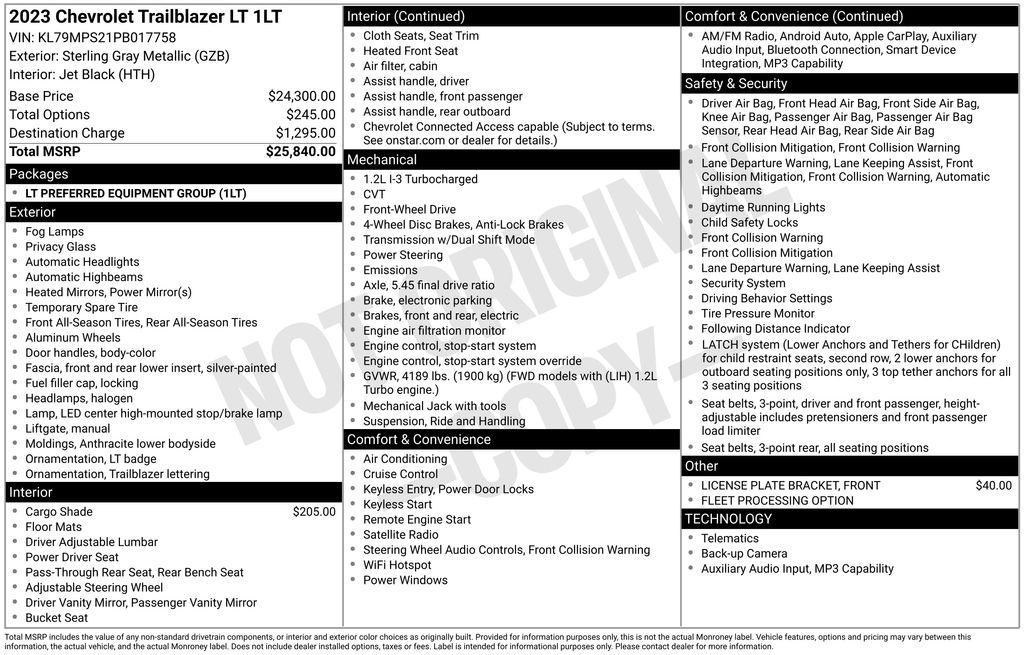 used 2023 Chevrolet TrailBlazer car, priced at $17,683