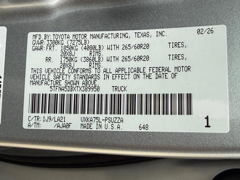 new 2026 Toyota Tundra car, priced at $66,343