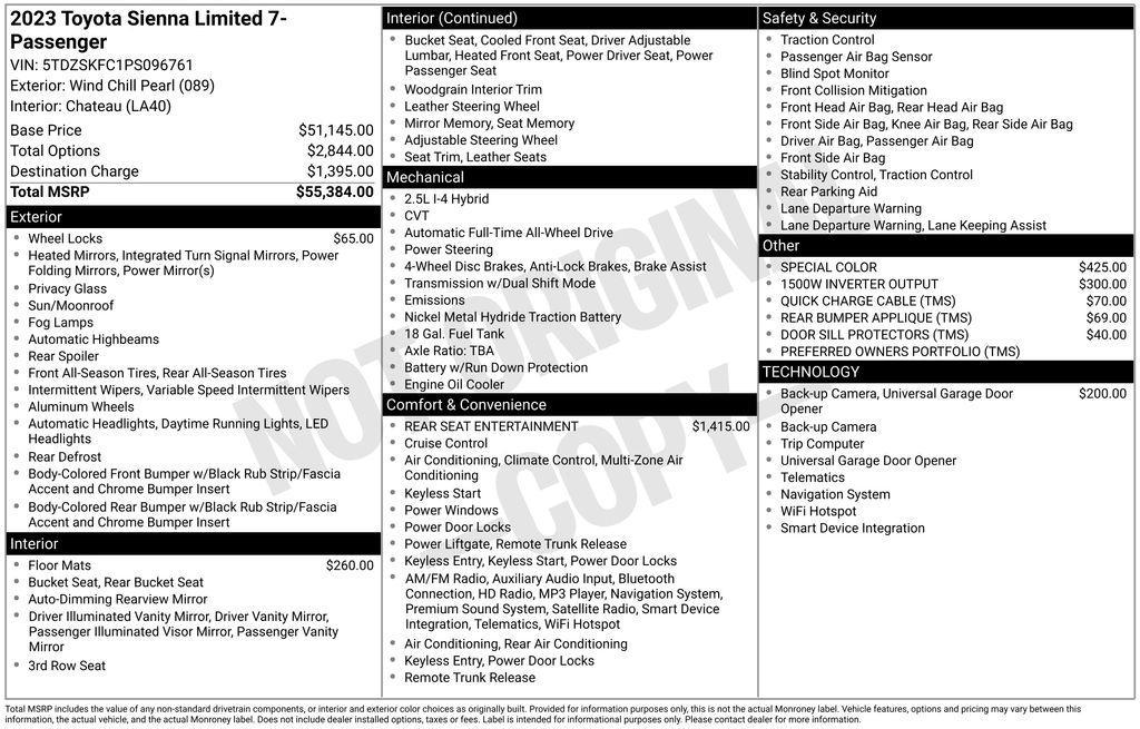 used 2023 Toyota Sienna car, priced at $42,883