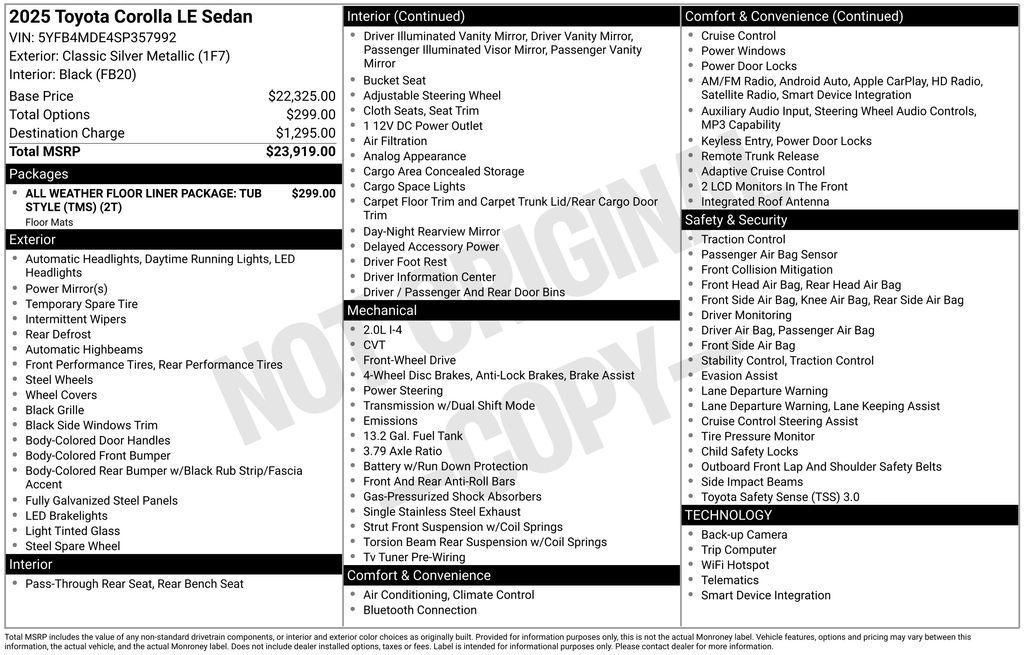 used 2025 Toyota Corolla car, priced at $23,939