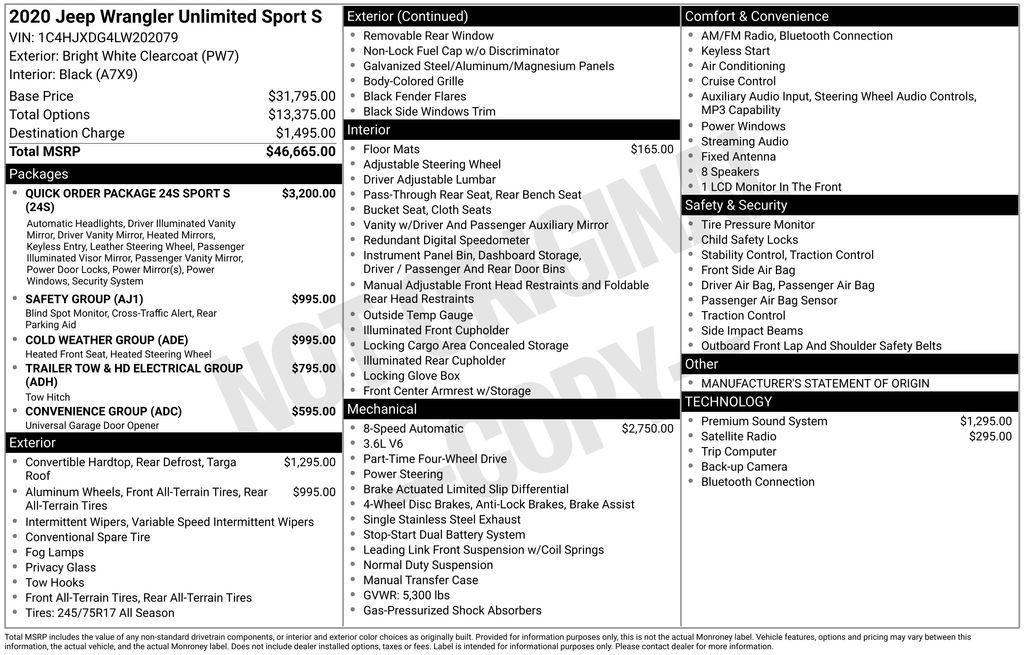 used 2020 Jeep Wrangler Unlimited car, priced at $18,994