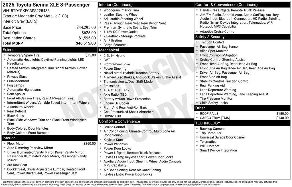 used 2025 Toyota Sienna car, priced at $44,929