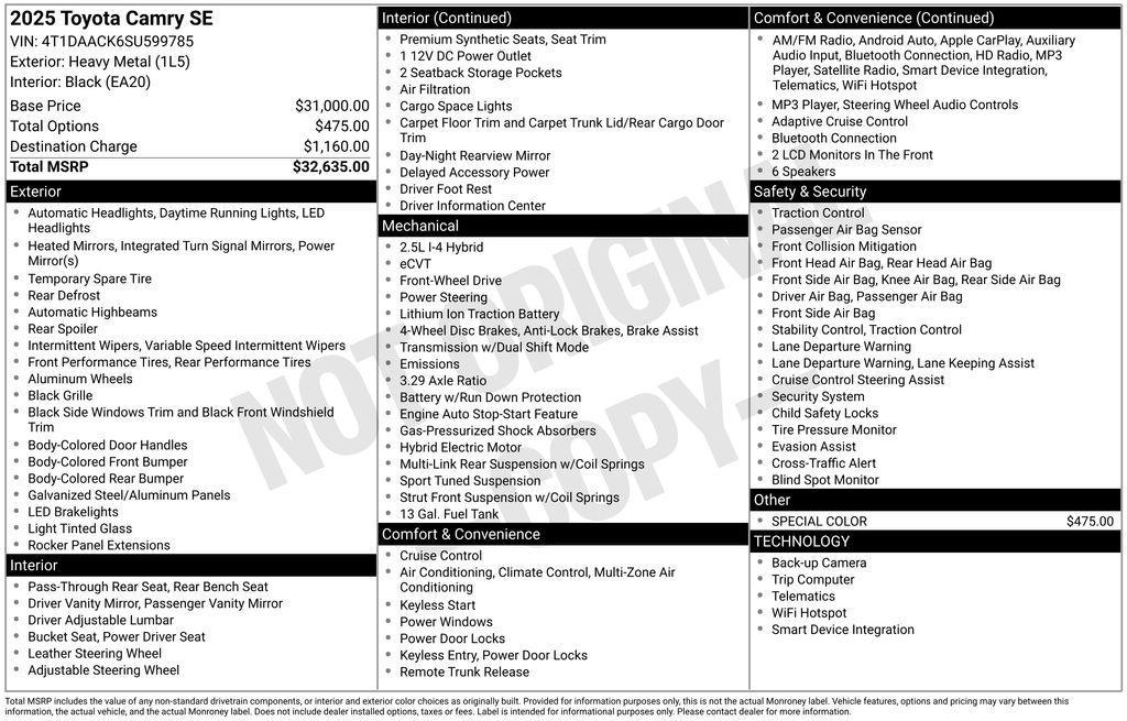 used 2025 Toyota Camry car, priced at $28,987