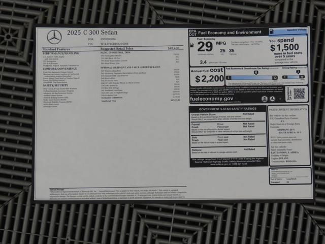 new 2025 Mercedes-Benz C-Class car, priced at $57,475