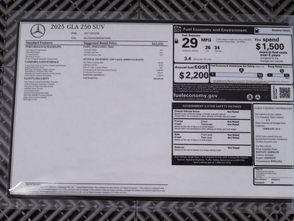 used 2025 Mercedes-Benz GLA 250 car, priced at $34,682