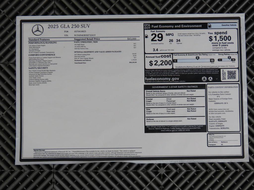 used 2025 Mercedes-Benz GLA 250 car, priced at $36,551