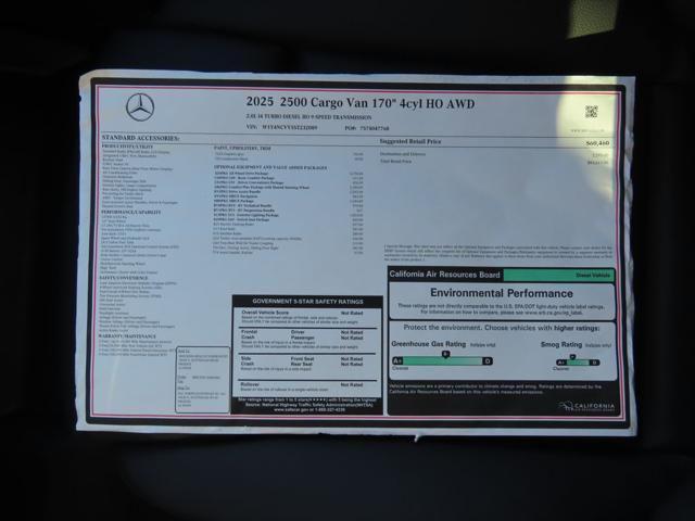 new 2025 Mercedes-Benz Sprinter 2500 car, priced at $83,615