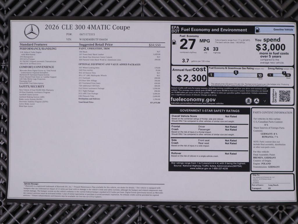 new 2026 Mercedes-Benz CLE 300 car, priced at $71,975