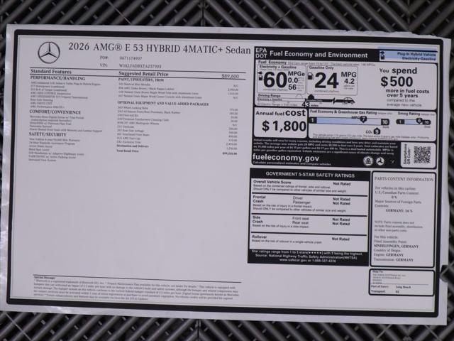 new 2026 Mercedes-Benz AMG E 53 car, priced at $99,335