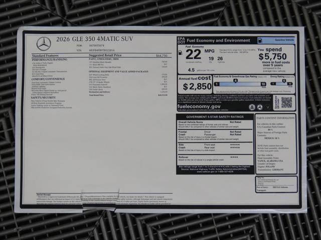 new 2026 Mercedes-Benz GLE 350 car, priced at $68,915