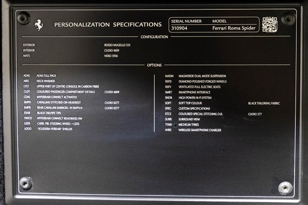 used 2024 Ferrari Roma Spider car, priced at $329,900