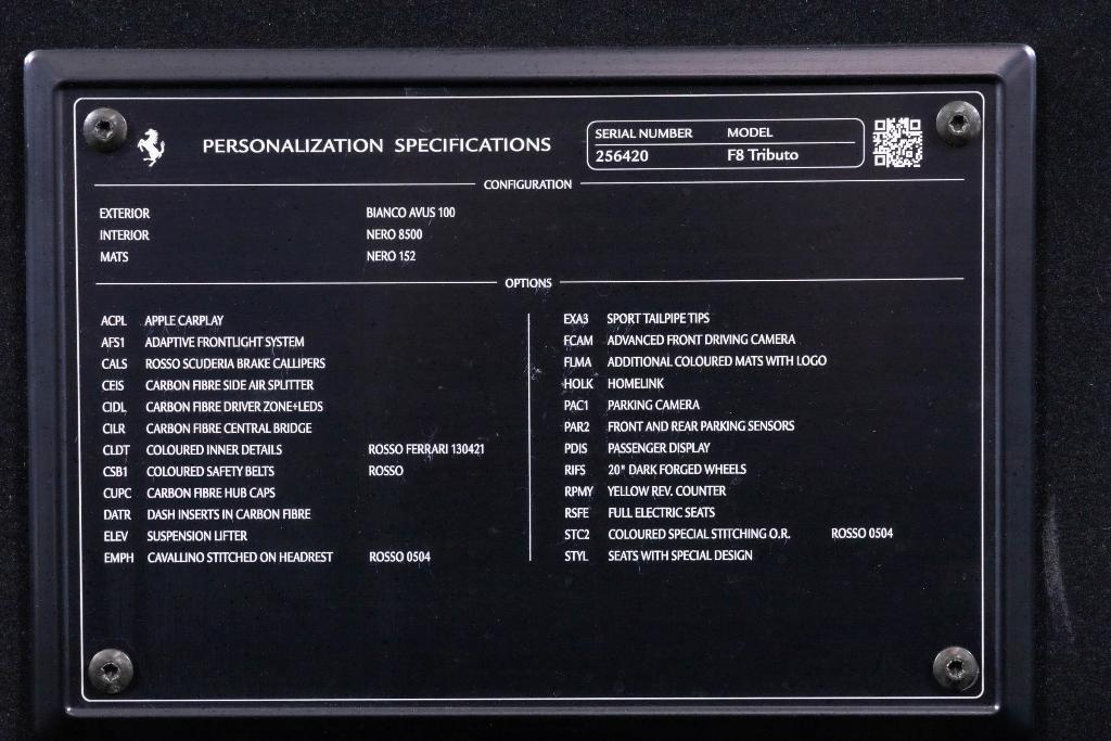 used 2020 Ferrari F8 Tributo car, priced at $369,900