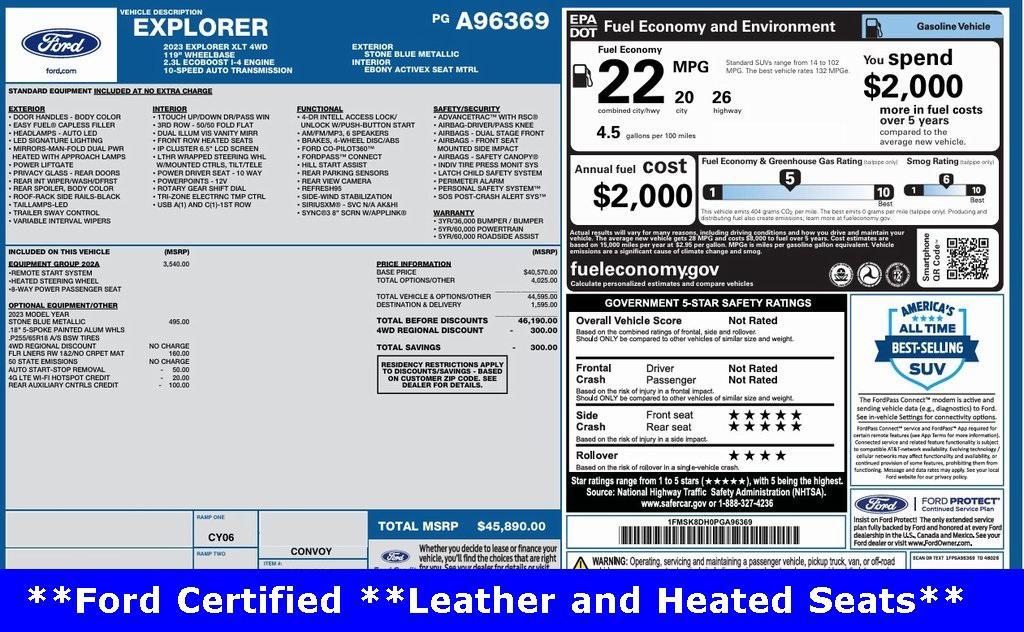 used 2023 Ford Explorer car, priced at $31,244