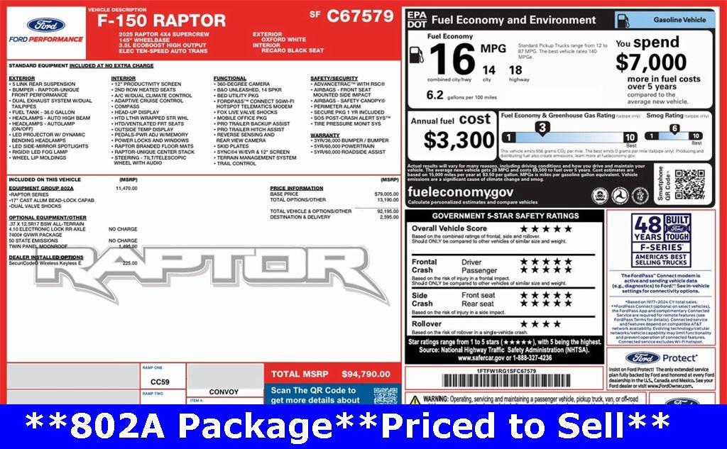 new 2025 Ford F-150 car, priced at $89,583