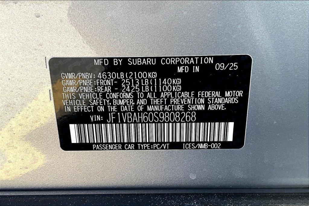 new 2025 Subaru WRX car, priced at $40,322