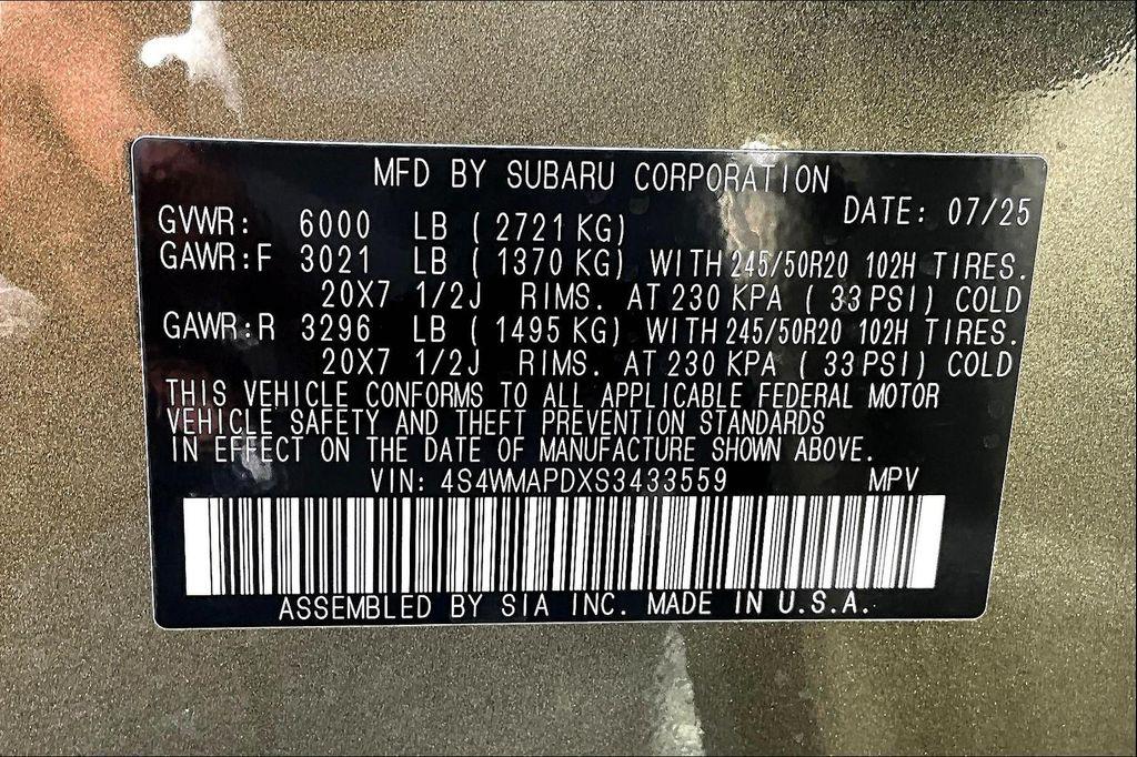 new 2025 Subaru Ascent car, priced at $50,350