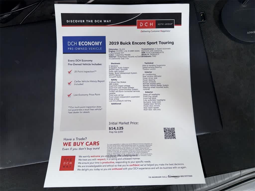used 2019 Buick Encore car, priced at $14,125