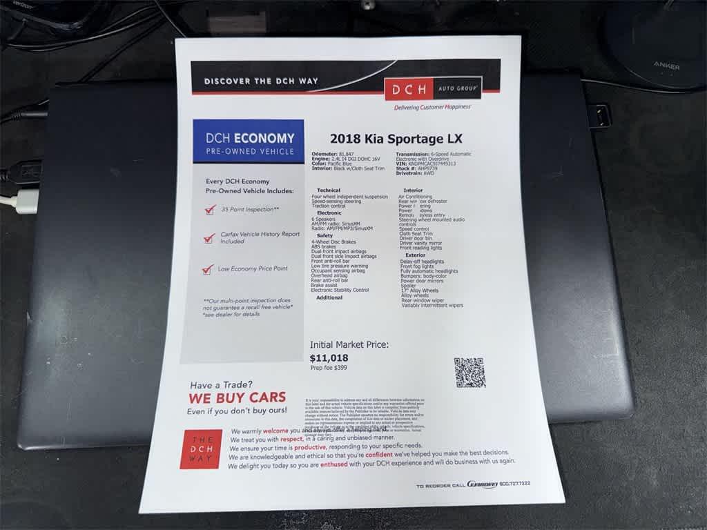 used 2018 Kia Sportage car, priced at $11,735