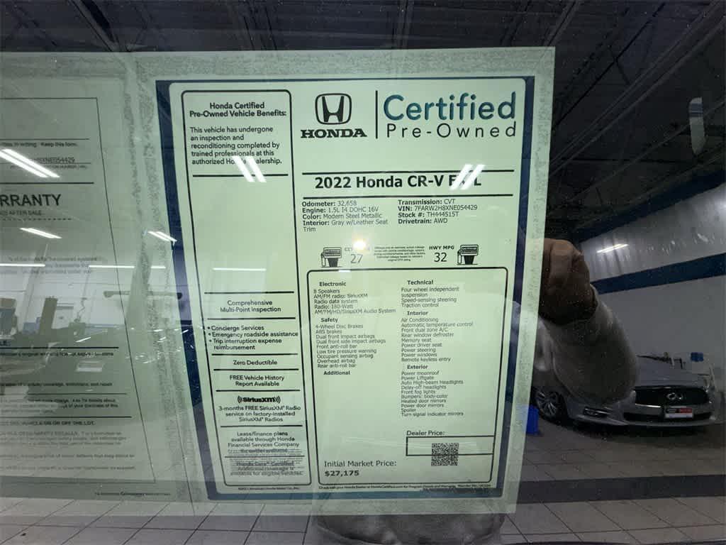 used 2022 Honda CR-V car, priced at $25,482