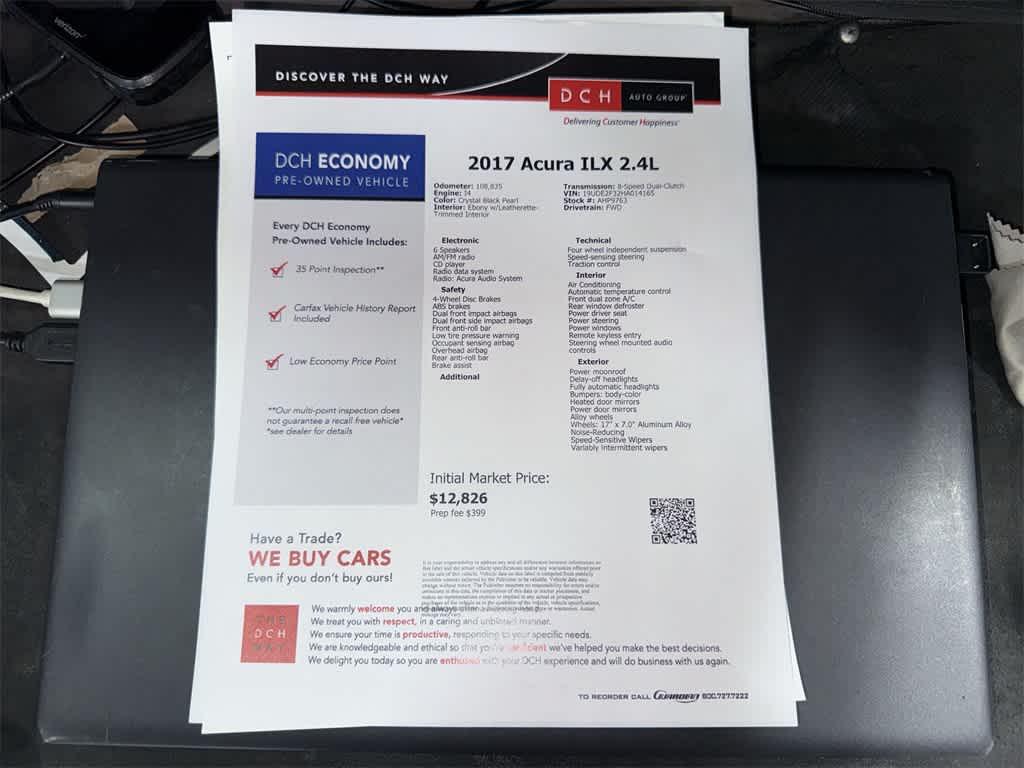 used 2017 Acura ILX car, priced at $12,826