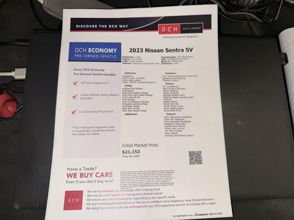 used 2023 Nissan Sentra car, priced at $22,199