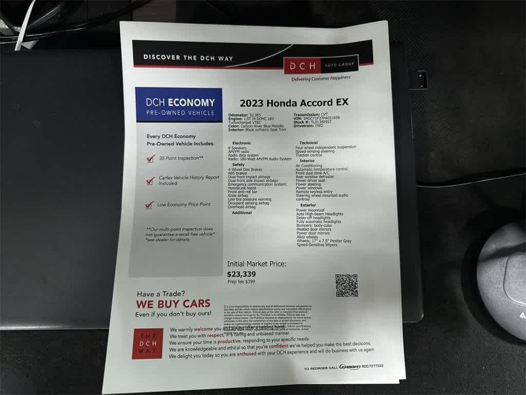 used 2023 Honda Accord car, priced at $24,345
