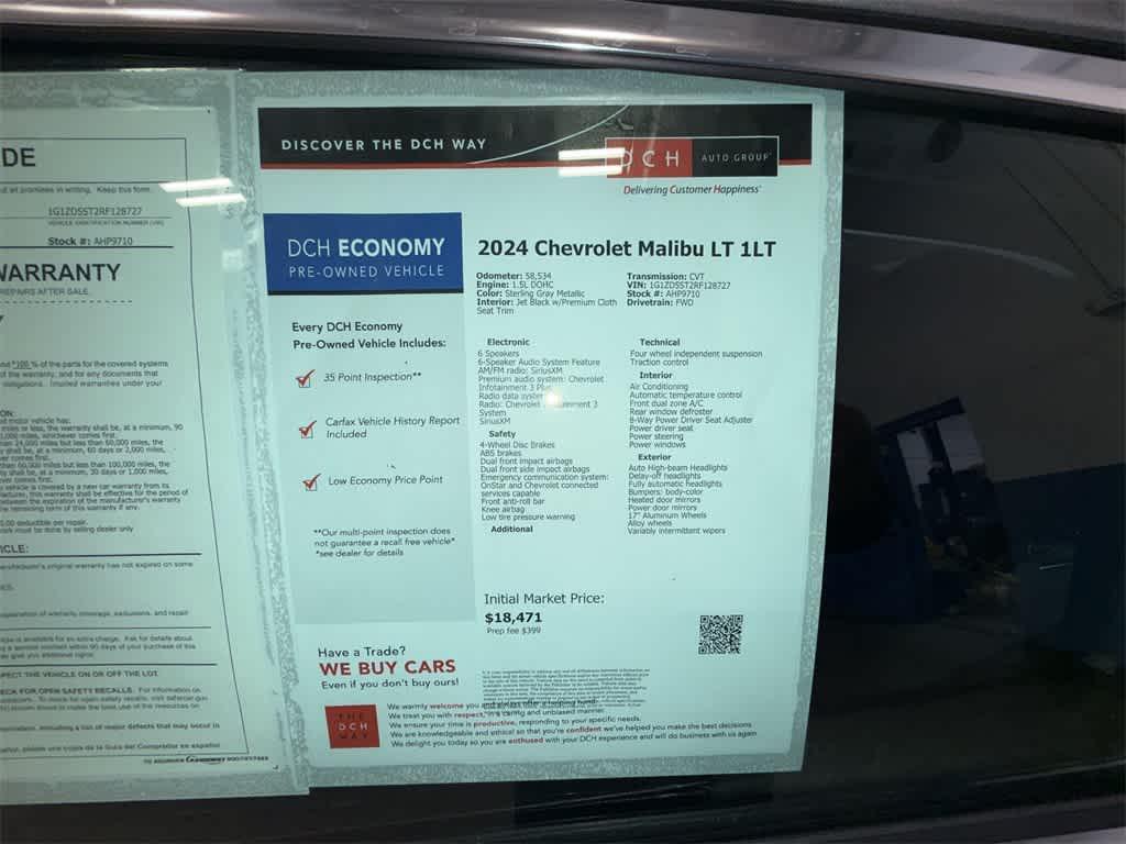 used 2024 Chevrolet Malibu car, priced at $16,490