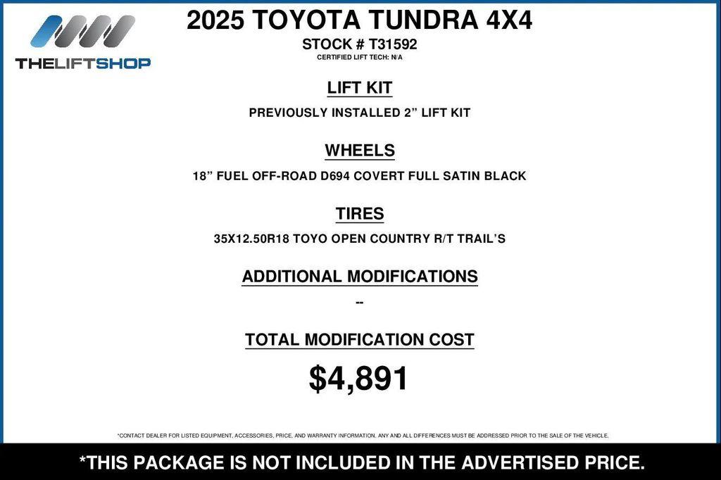 used 2025 Toyota Tundra Hybrid car, priced at $79,631