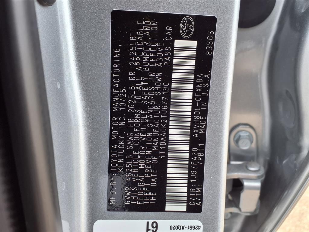 used 2026 Toyota Camry car, priced at $29,300