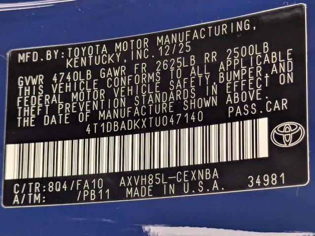 new 2026 Toyota Camry car, priced at $31,798