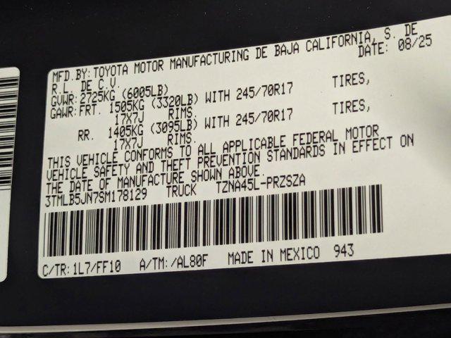 new 2025 Toyota Tacoma car, priced at $40,298