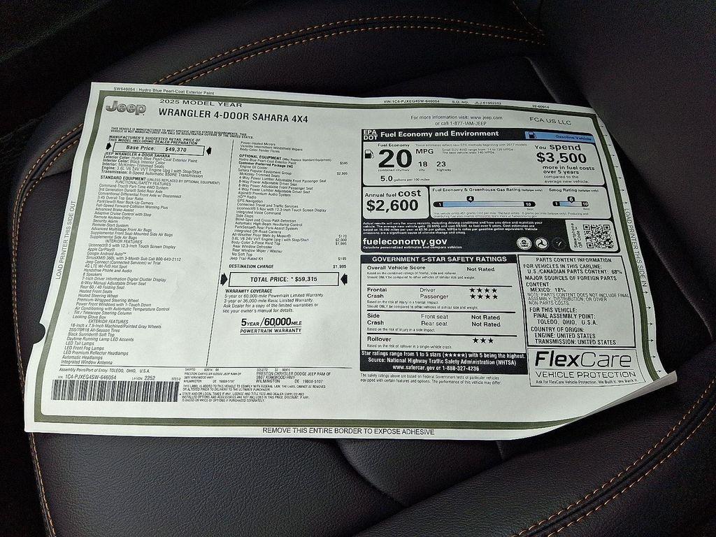 new 2025 Jeep Wrangler car, priced at $51,815