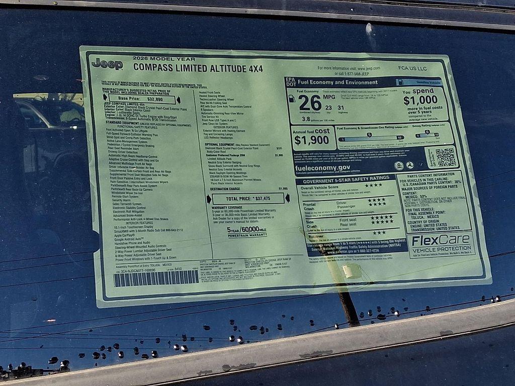 new 2026 Jeep Compass car, priced at $35,475