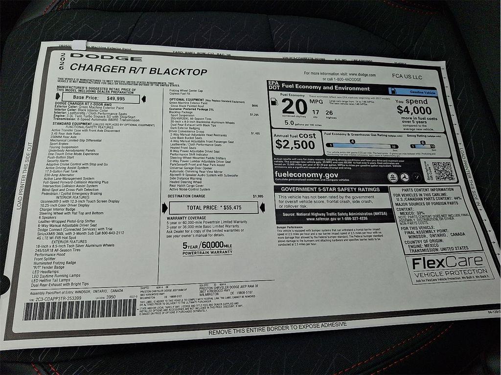 new 2026 Dodge Charger car, priced at $53,475