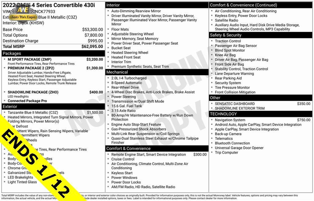 used 2022 BMW 430 car, priced at $36,988