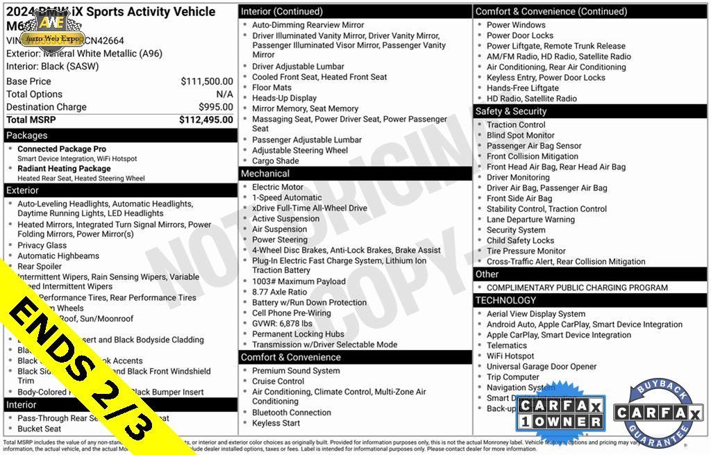 used 2024 BMW iX car, priced at $55,988