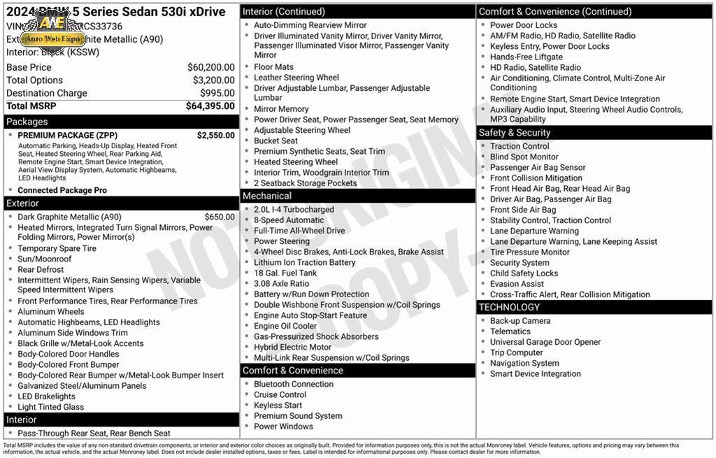 used 2024 BMW 530 car, priced at $37,072