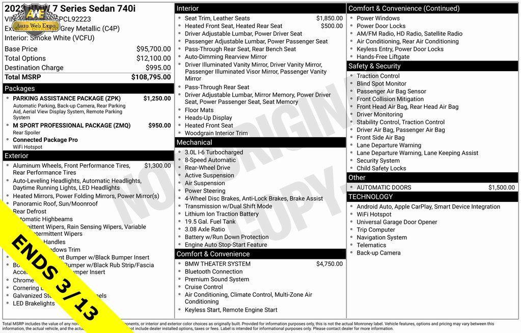 used 2023 BMW 740 car, priced at $63,529
