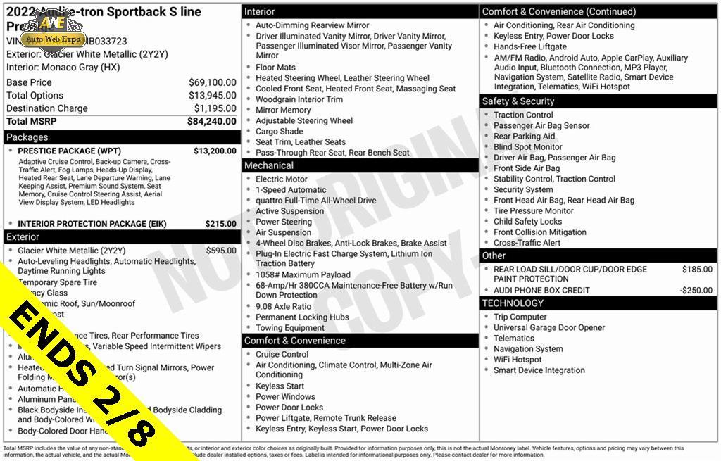 used 2022 Audi e-tron Sportback car, priced at $27,988