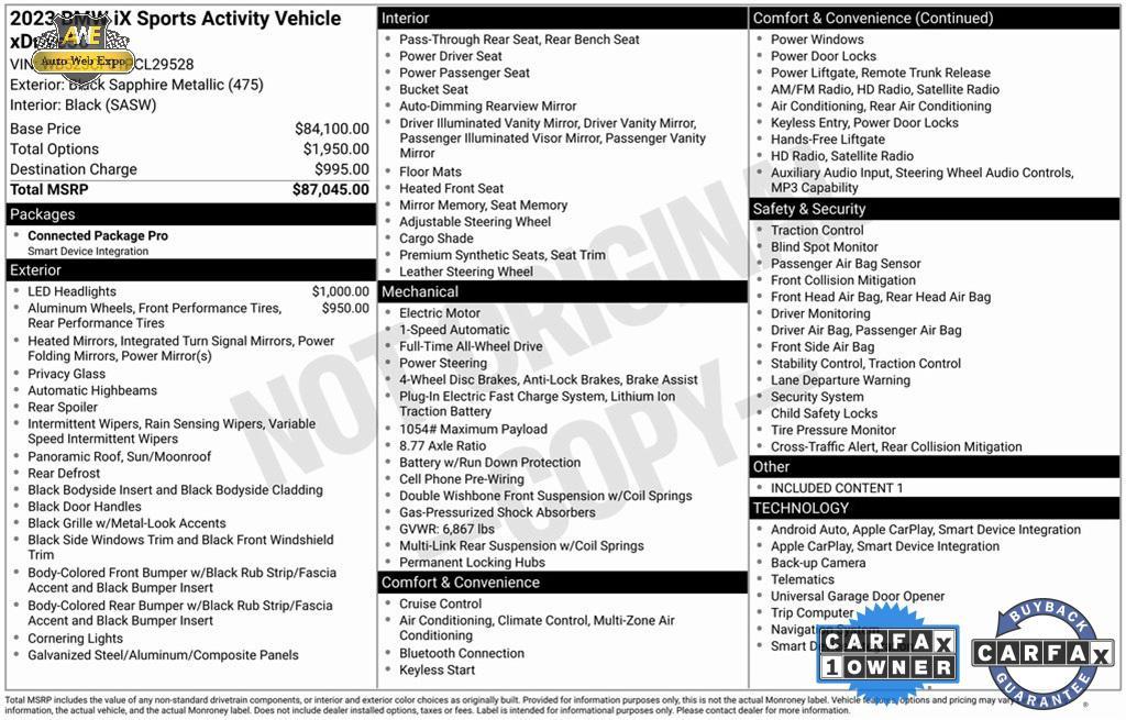 used 2023 BMW iX car, priced at $45,987