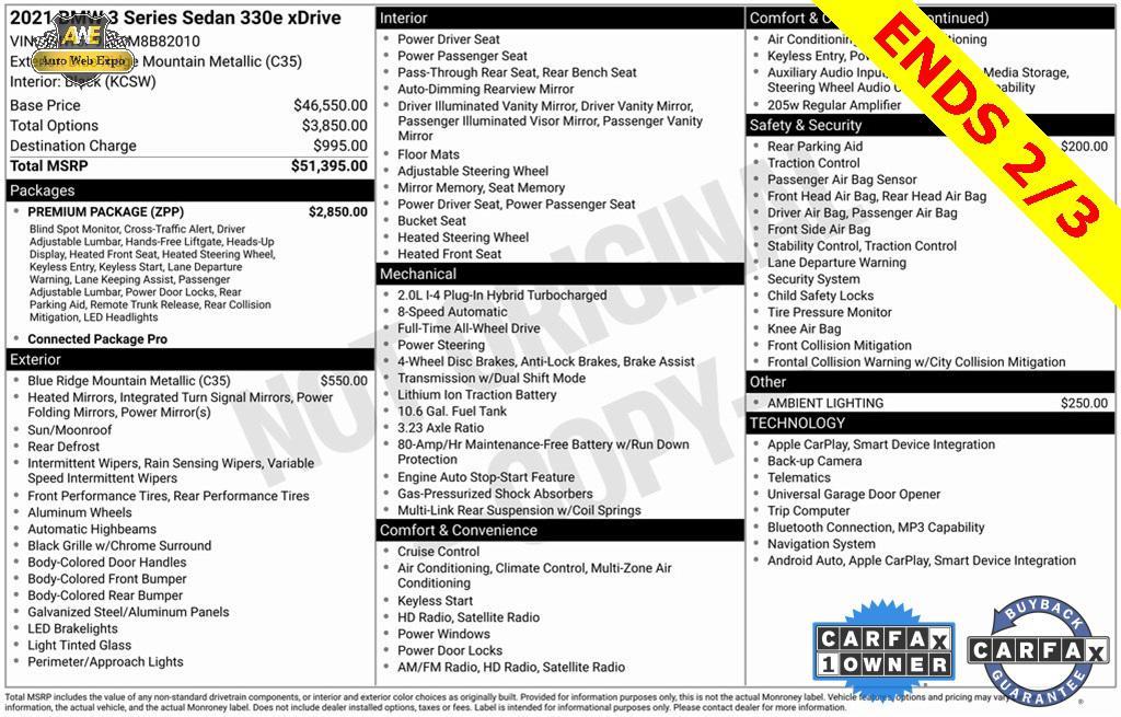 used 2021 BMW 330e car, priced at $24,500