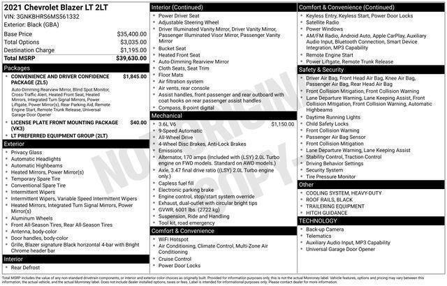 used 2021 Chevrolet Blazer car, priced at $19,913