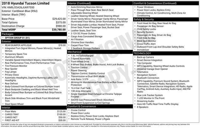 used 2018 Hyundai Tucson car, priced at $15,726