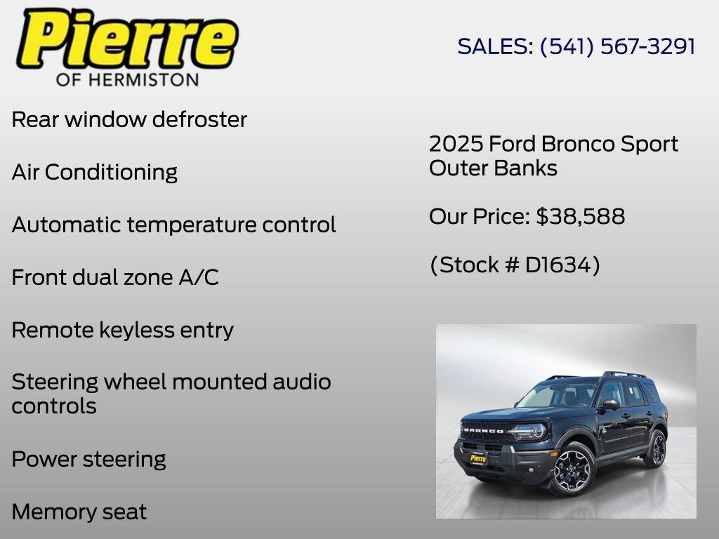 new 2025 Ford Bronco Sport car, priced at $40,088