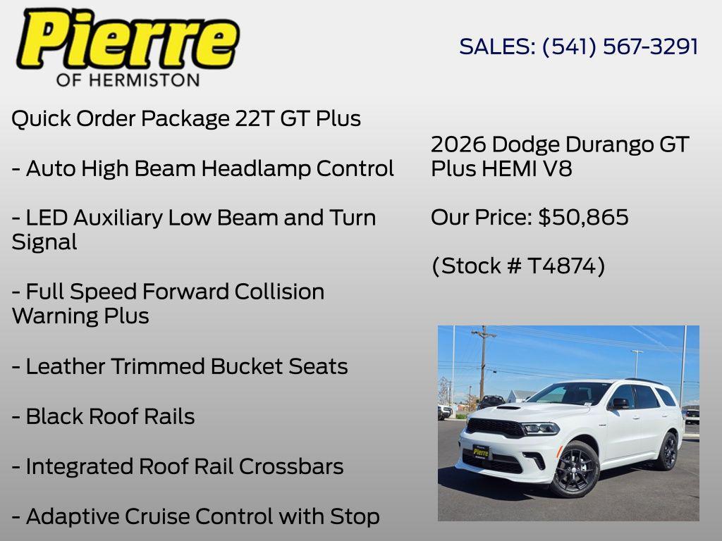 new 2026 Dodge Durango car, priced at $50,865