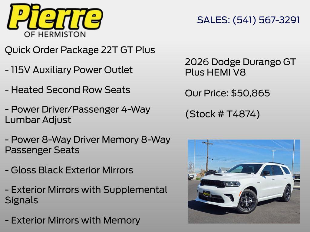 new 2026 Dodge Durango car, priced at $50,865