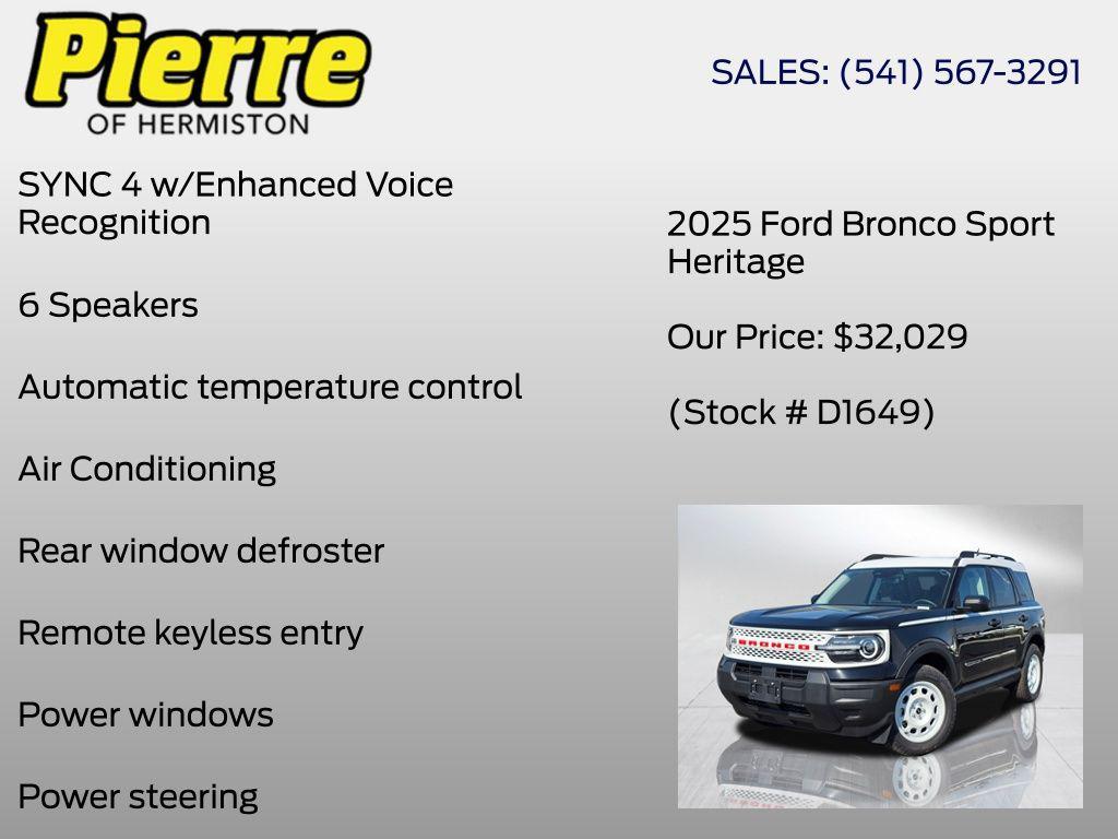 new 2025 Ford Bronco Sport car, priced at $35,529